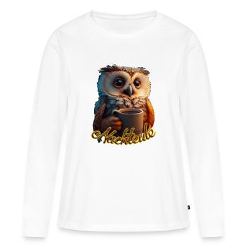 Nachteule - Frauen Premium Bio Langarmshirt - Weiß - Vorne - Julia (174cm)