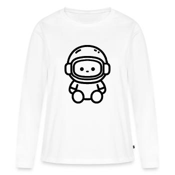 Casque Bébé - Sécurité Enfant - T-shirt manches longues Premium bio Femme - blanc - Devant - Julia (174cm)