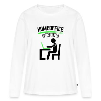 Travail Bureau Bureau à domicile Chargement - T-shirt manches longues Premium bio Femme - blanc - Devant - Julia (174cm)