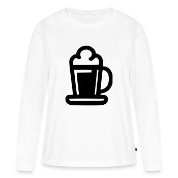 Choppe Bière - T-shirt manches longues Premium bio Femme - blanc - Devant - Julia (174cm)