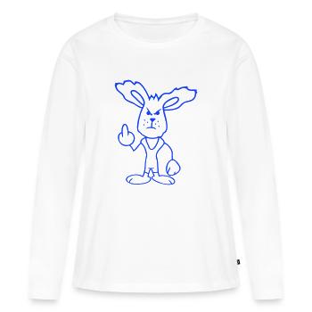 Lapin Majeur Montrer Méchant Coquin Insultant - T-shirt manches longues Premium bio Femme - blanc - Devant - Julia (174cm)