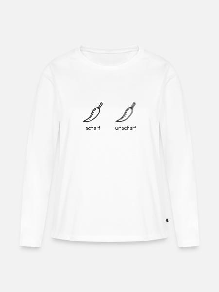 Scharf Unscharf Chili - Frauen Premium Bio Langarmshirt - Weiß