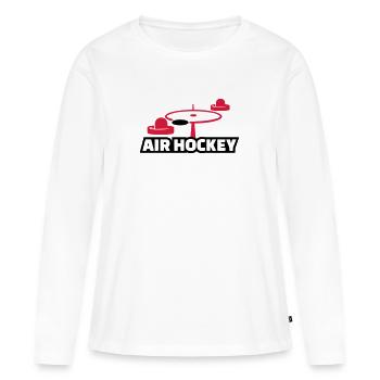 Air hockey - T-shirt manches longues Premium bio Femme - blanc - Devant - Julia (174cm)