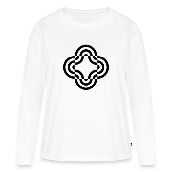 Illusion d’optique - T-shirt manches longues Premium bio Femme - blanc - Devant - Julia (174cm)