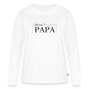 Je t’aime Papa - T-shirt manches longues Premium bio Femme - blanc - Devant - Julia (174cm)