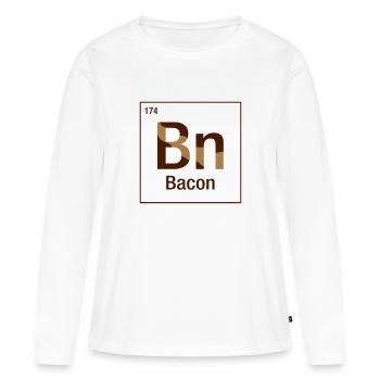 Tableau périodique bacon - T-shirt manches longues Premium bio Femme - blanc - Devant - Julia (174cm)