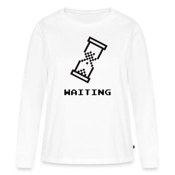 waiting - Frauen Premium Bio Langarmshirt - Weiß - Vorne - Julia (174cm)