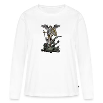 Sankt Michael der Erzengel - Frauen Premium Bio Langarmshirt - Weiß - Vorne - Julia (174cm)