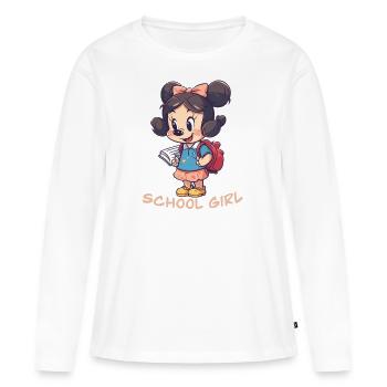school girl - Frauen Premium Bio Langarmshirt - Weiß - Vorne - Julia (174cm)
