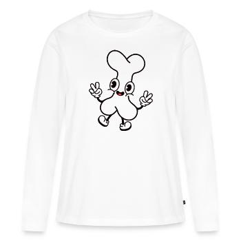 Knochen Comic Charakter - Frauen Premium Bio Langarmshirt - Weiß - Vorne - Julia (174cm)