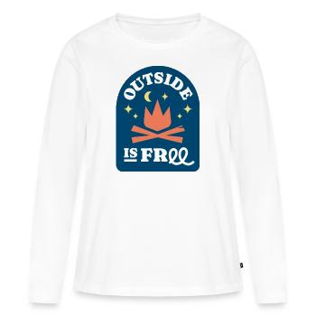 Outside is Free - T-shirt manches longues Premium bio Femme - blanc - Devant - Julia (174cm)