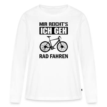 J’en ai assez du vélo - T-shirt manches longues Premium bio Femme - blanc - Devant - Julia (174cm)