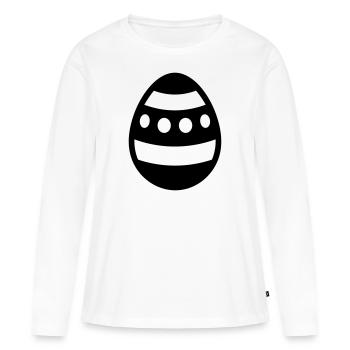 Ei - Frauen Premium Bio Langarmshirt - Weiß - Vorne - Julia (174cm)