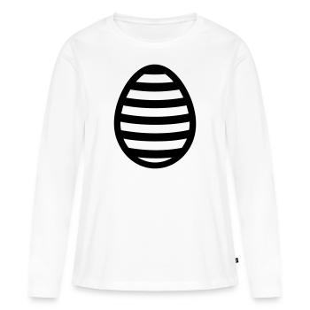 Ei - Frauen Premium Bio Langarmshirt - Weiß - Vorne - Julia (174cm)