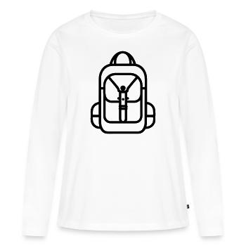 Sac à dos - T-shirt manches longues Premium bio Femme - blanc - Devant - Julia (174cm)