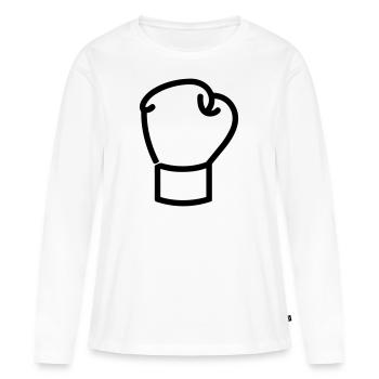 gant de boxe - T-shirt manches longues Premium bio Femme - blanc - Devant - Julia (174cm)