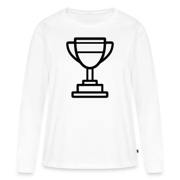 trophée - T-shirt manches longues Premium bio Femme - blanc - Devant - Julia (174cm)