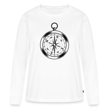 kompass - Frauen Premium Bio Langarmshirt - Weiß - Vorne - Julia (174cm)