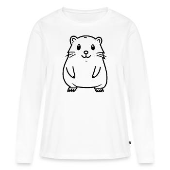 Murmeltier - Frauen Premium Bio Langarmshirt - Weiß - Vorne - Julia (174cm)