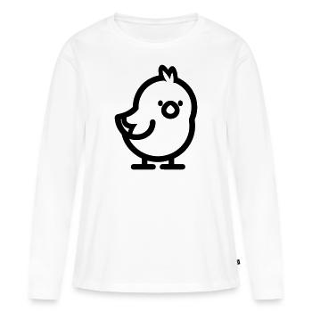 poussin - T-shirt manches longues Premium bio Femme - blanc - Devant - Julia (174cm)
