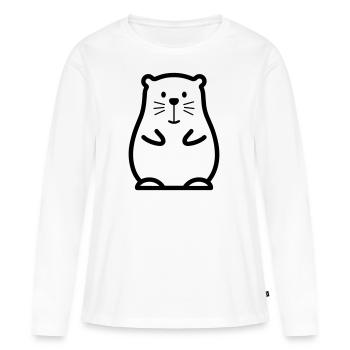 Castor - T-shirt manches longues Premium bio Femme - blanc - Devant - Julia (174cm)