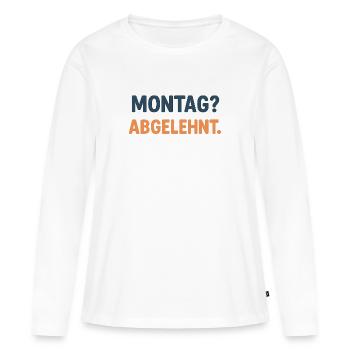 T-shirt graphique du lundi rejeté - T-shirt manches longues Premium bio Femme - blanc - Devant - Julia (174cm)
