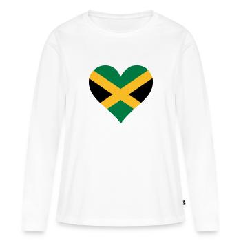 Un coeur pour la Jamaïque - T-shirt manches longues Premium bio Femme - blanc - Devant - Julia (174cm)