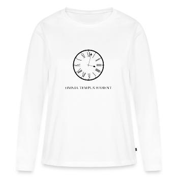 alles hat seine zeit latein schwarz - Frauen Premium Bio Langarmshirt - Weiß - Vorne - Julia (174cm)