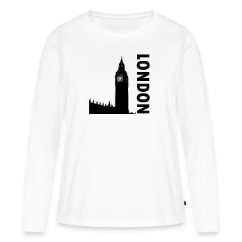Big Ben London - T-shirt manches longues Premium bio Femme - blanc - Devant - Julia (174cm)