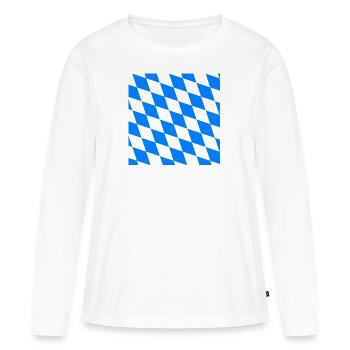 Masque bavarois motif bavarois - T-shirt manches longues Premium bio Femme - blanc - Devant - Julia (174cm)