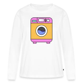 Machine à laver le linge ménage - T-shirt manches longues Premium bio Femme - blanc - Devant - Julia (174cm)