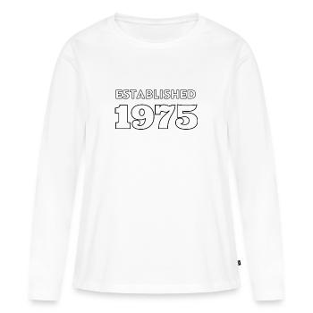 Established 1975 - Feier dein Geburtsjahr - Frauen Premium Bio Langarmshirt - Weiß - Vorne - Julia (174cm)