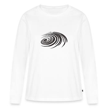 Géométrie spirale - galaxie spirale - T-shirt manches longues Premium bio Femme - blanc - Devant - Julia (174cm)