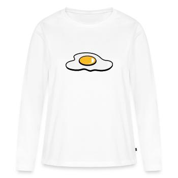 Ein Spiegelei - Frauen Premium Bio Langarmshirt - Weiß - Vorne - Julia (174cm)