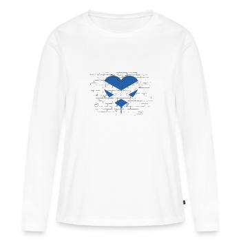 Drapeau de l’Écosse Drapeau écossais Alba GB Royaume-Uni - T-shirt manches longues Premium bio Femme - blanc - Devant - Julia (174cm)