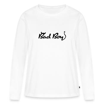 Mauvais Garçon! - T-shirt manches longues Premium bio Femme - blanc - Devant - Julia (174cm)