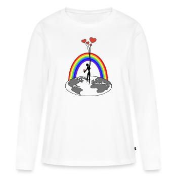Freedom - Love makes you free - Women's Premium Organic Long Sleeve Shirt - white - Front - Julia (174cm)