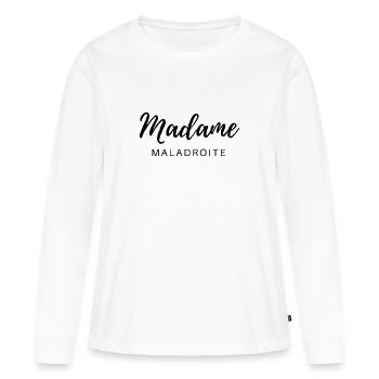 Madame maladroite - T-shirt manches longues Premium bio Femme - blanc - Devant - Julia (174cm)