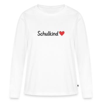 Écolier - T-shirt manches longues Premium bio Femme - blanc - Devant - Julia (174cm)