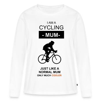 Cyclisme, maman, cyclisme, mère - T-shirt manches longues Premium bio Femme - blanc - Devant - Julia (174cm)