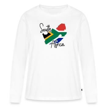Afrique du Sud - T-shirt manches longues Premium bio Femme - blanc - Devant - Julia (174cm)