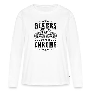 Biker Chrome moto - T-shirt manches longues Premium bio Femme - blanc - Devant - Julia (174cm)