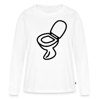 Toilette Klo Design WC Schwarz - T-shirt manches longues Premium bio Femme - blanc - Devant - Julia (174cm)