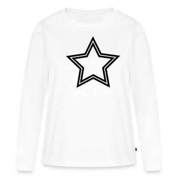 star - T-shirt manches longues Premium bio Femme - blanc - Devant - Julia (174cm)