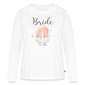 Rainbow Pink - Bride to be - Women's Premium Organic Long Sleeve Shirt - white - Front - Julia (174cm)