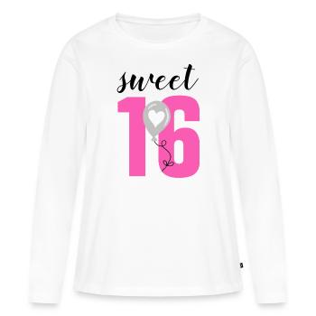 SWEET SIXTEEN - SEIZE - FILLE DE 16E ANNIVERSAIRE - T-shirt manches longues Premium bio Femme - blanc - Devant - Julia (174cm)