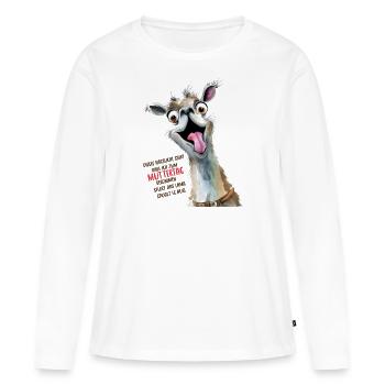 Mama-Lama-Spuck-Alarm - Frauen Premium Bio Langarmshirt - Weiß - Vorne - Julia (174cm)