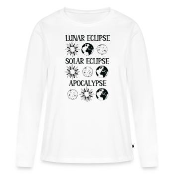 Éclipse lunaire Éclipse solaire Apocalypse - T-shirt manches longues Premium bio Femme - blanc - Devant - Julia (174cm)
