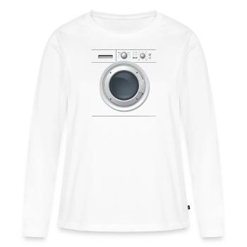 Costume de machine à laver drôle - Carnaval Carnaval - T-shirt manches longues Premium bio Femme - blanc - Devant - Julia (174cm)