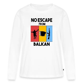 Aucune fuite des Balkans - T-shirt manches longues Premium bio Femme - blanc - Devant - Julia (174cm)